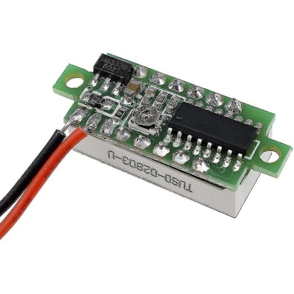 5 stk Digital DC Voltmeter 0,28 tommer To-ledninger 2,5v-30v Mini Digital DC Voltmeter Spenningstester Måler, LED Digital Voltmeter (rød) Meget bra