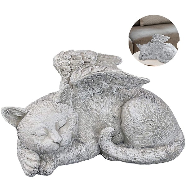 Design Toscano Kattenängel Gravvårdsfigur - Mått: 14 x 10 x 12,5 cm