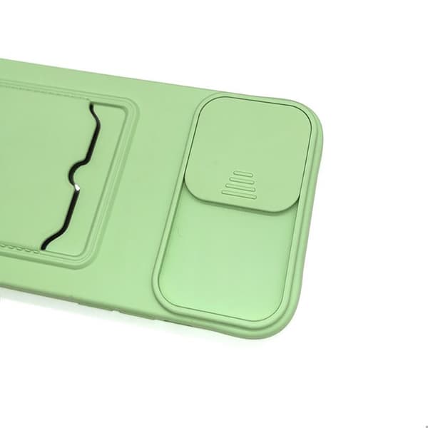 iPhone 12 - Stylish Practical Silicone Case with Card Slot Röd