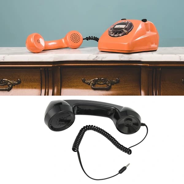 Multifunktionel Retro Telefonrør - Strålingssikker, Sort[CO]