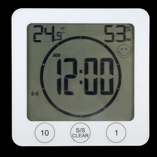 Digitalt Indendørs Termometer Hygrometer Ur til Hjemmet Køkken Badeværelse[co]