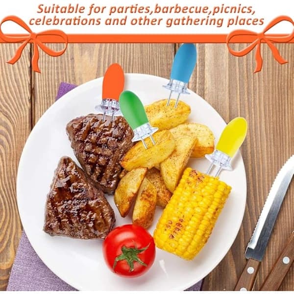 16 Par Maiskolbeholdere BBQ Tilbehør Rustfritt Stål[co]