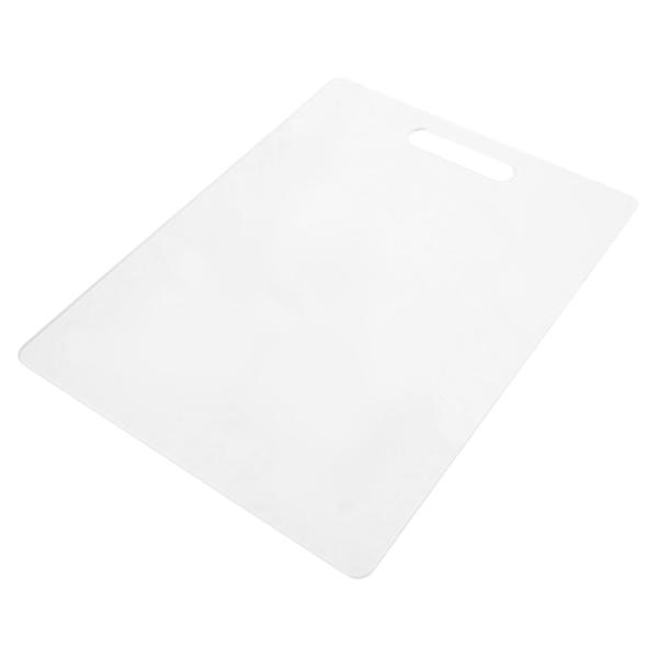 Skärbräda, diskmaskinssäker skärbräda av plast för kök med Easy Grip-handtag, vit