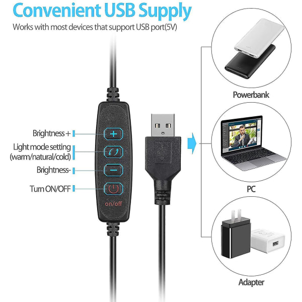 Belysningsringlampa, Laptop Videokonferensbelysningssats, 6,3 Tums LED-ringlampa, Selfie-ringlampa