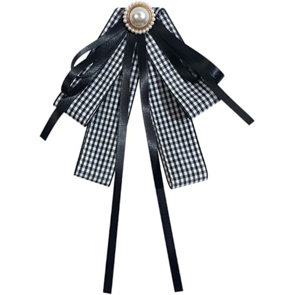 Bandbrosch med pärlor, rosett slips för kvinnor, jabot-rosett, skjorta, jabot-slips för uniform