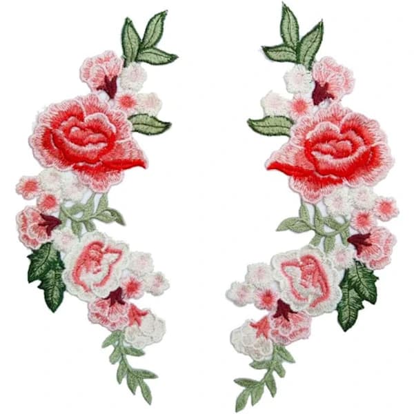 Applikation Sy-på Stryk-på Patch Blomma DIY Broderi Patch Blå P[CO]