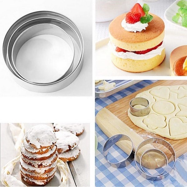 Bakeformer, 12 stk metallkakeformer hjerte stjerne sirkel blomst formet form