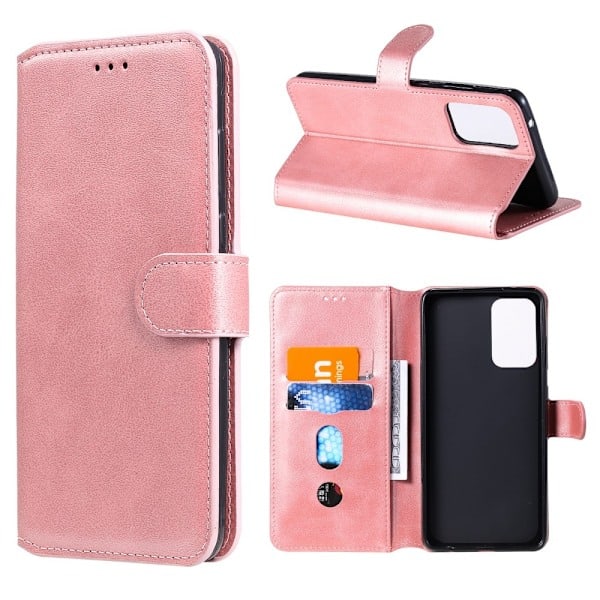 Samsung Galaxy A72 - Klassisk Læder Etui - Rosaguld Rosaguld Rosaguld