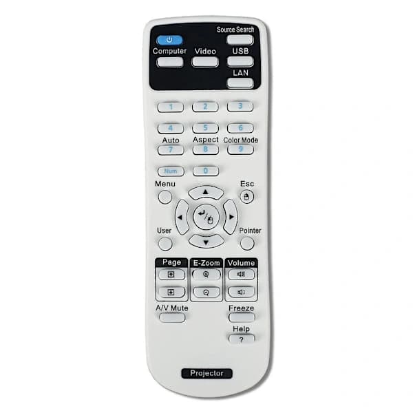 Projektorfjernkontroll 154720001 Erstatning ABS for Epson EB X24 EB S31 EB W EB C30XE EB 30XE Hvit