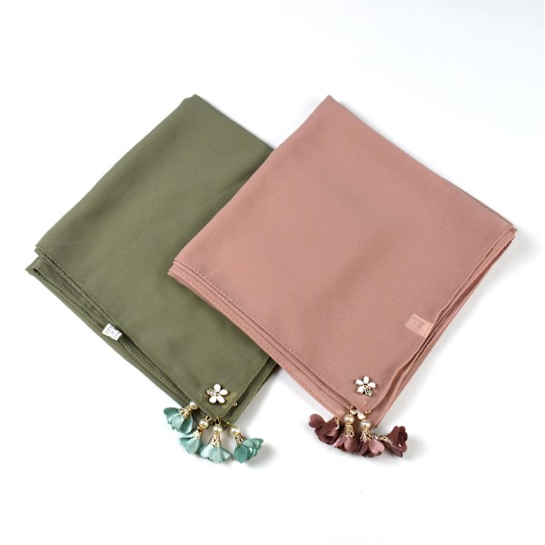Kvinde Mode Solid Chiffon Firkantet Hovedtørklæde Letvægts Hals Tørklæder Hår Bandana Halstørklæde Hovedbånd Stof （2stk）