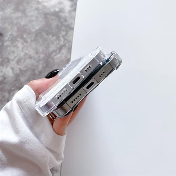 iPhone 11 Shockproof Case with Card Holder - Transparent Transparent transparent