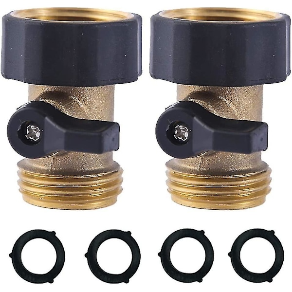 Heavy Duty Messing Afspærringsventil Have Slange Afspærringsventil Have Slangeforbindelse (2stk)