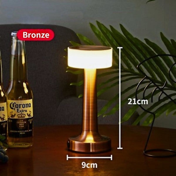 Metall Bordlampe LED Oppladbar Sivbordlampe Nattlampe USB Trådløs Touch Restaurant Bar Soverom Dekorativ Stemningsbelysning