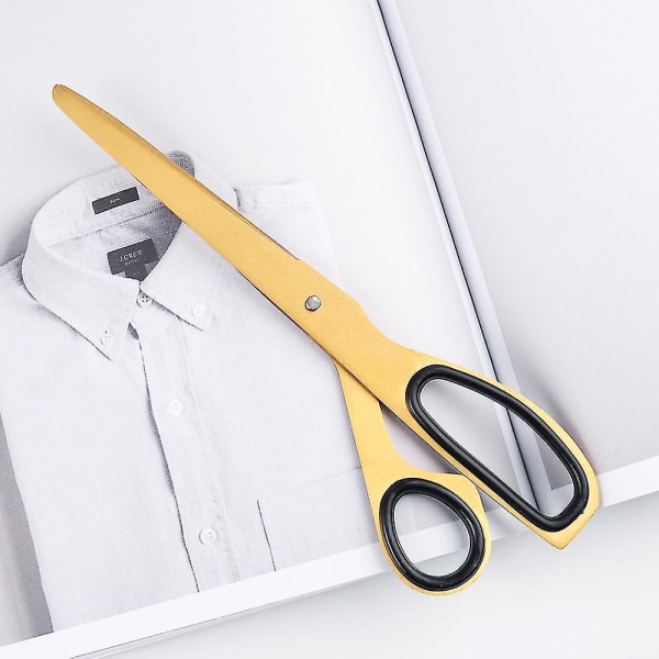 Ergonomiske sakse i rustfrit stål med messing og blødt greb - Asymmetrisk design