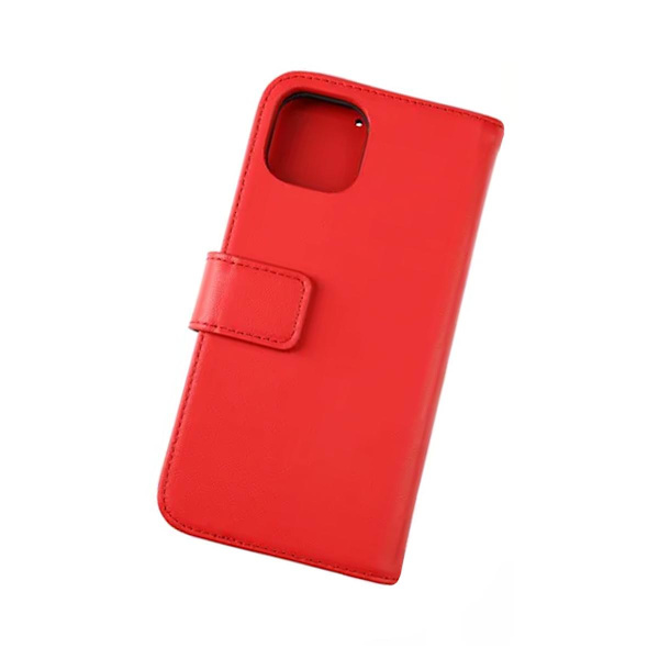 iPhone 13 Wallet Case Leather Rvelon - Red Röd red