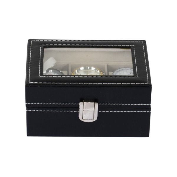 TG Lyxig Klockbox / Klocklåda / Urbox för 3 klockor Svart