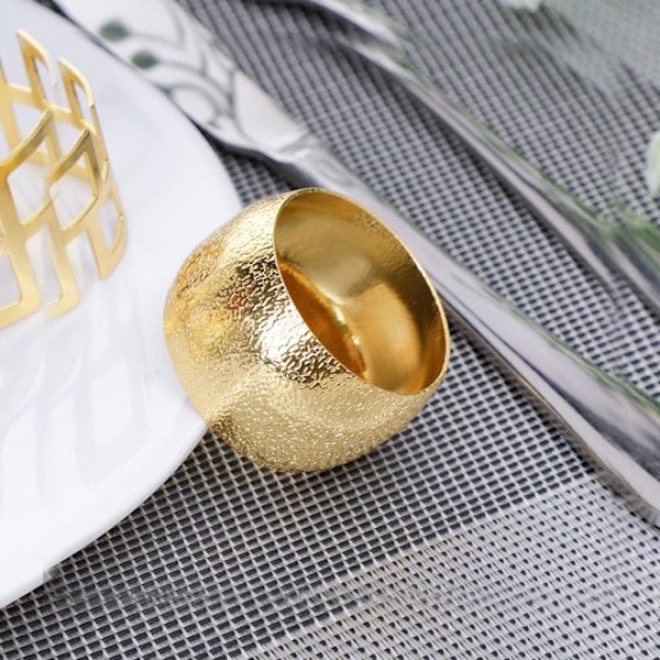 Guld Servietringe 12 Styk Individuelle Servietringe, til Jul Thanksgiving Bryllup Fest Familiemiddag (Guld 12 Styk)