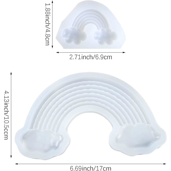2 stk. Regnbue Sky Pendant Silikoneform Epoxy Resin Form Smykkefremstillingsform Værktøj