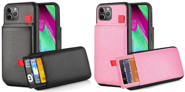 iPhone/Samsung/Huawei - Matkapuhelinkotelo - Piilotettu korttipaikka / Korttipidike Musta Black iPhone 7/8 Plus