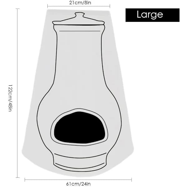 Udendørs Chiminea-overtræk Vandtæt Polyester PVC UV-resistent Terrassevarmerovertræk til Havepejs Sort 61 x 21 x 122 cm