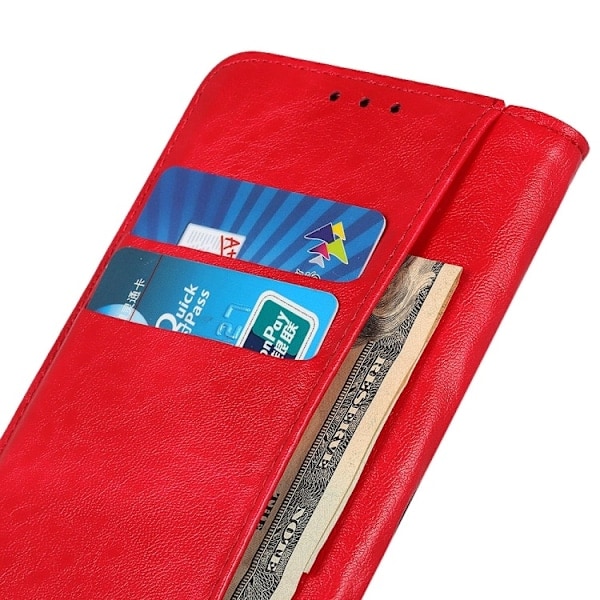 Samsung Galaxy S22 Kotelo Crazy Horse Retro Punainen