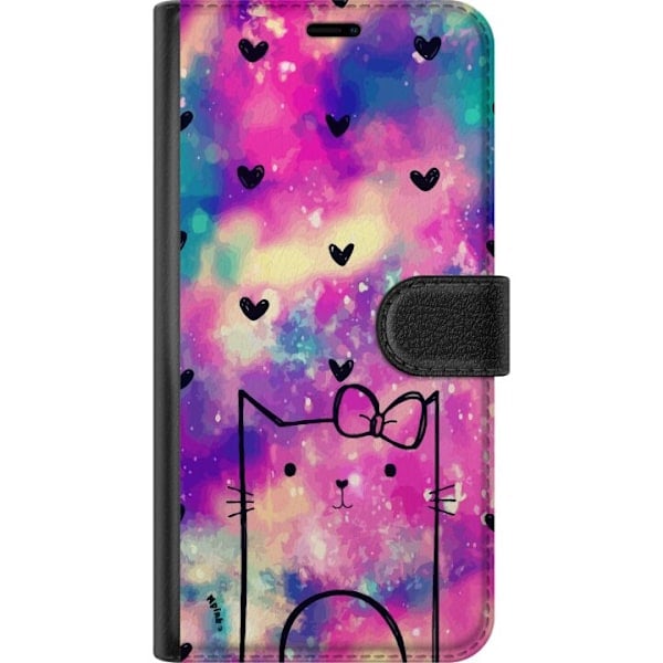 Samsung Galaxy S21 Pung Etui Kat med hjerter