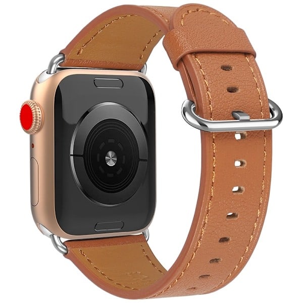 Äkta Läder Armband Apple Watch 41/40/38 mm - Brun Brown Brun