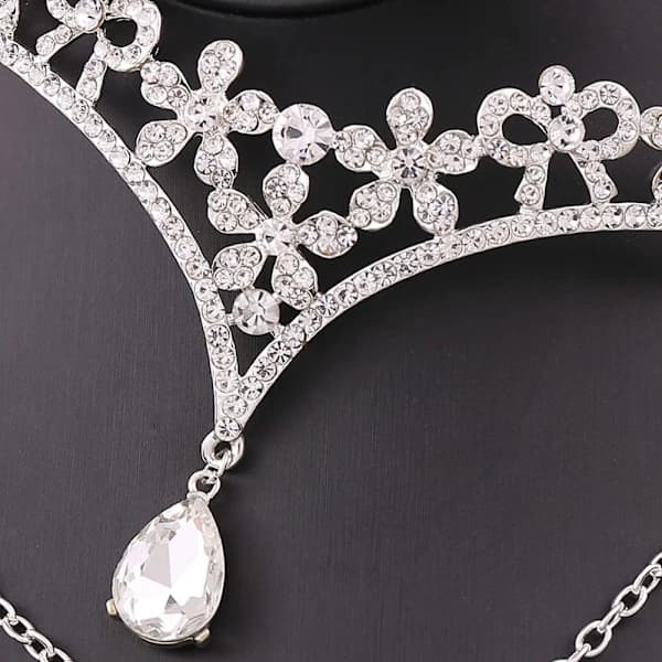 Bryllup brud kvinner krystall blomst dekorasjon krone pannebånd tiara hodeplagg, fasjonabel og edel stil.[co]