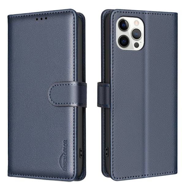 iPhone 12/12 Pro Case - RFID Protection & Wallet in One Mörkblå