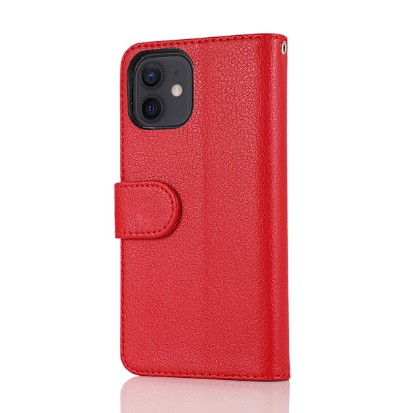 iPhone 12 - Elegant Practical Wallet Case Röd