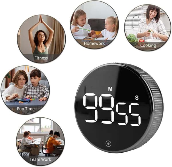 Digital timer med magnet og LCD-skærm - Køkkenur