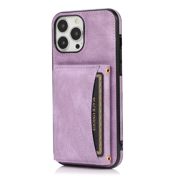 iPhone 15 Plus Skal Ställ med Kortfack Lila