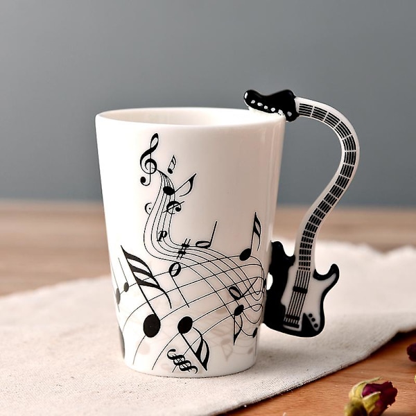 Musiker kaffemugg - kreativa mönster gitarr mugg elgitarr hjärtslag
