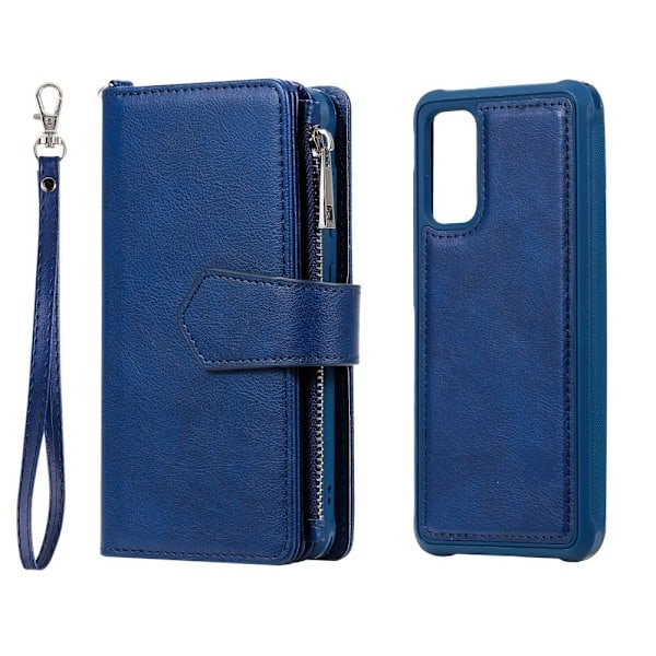 Samsung S20 - 2i1 Magnetisk Skal / Pung Etui - Blå Blue Blå