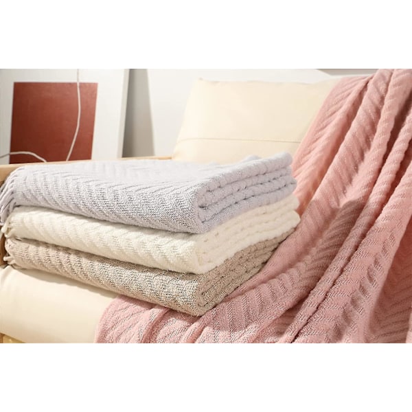 Kælen blød fluffy super blød vendbar tæppe som fleece tæppe sengetæppe sofa 130 X 150 Cm(pink
