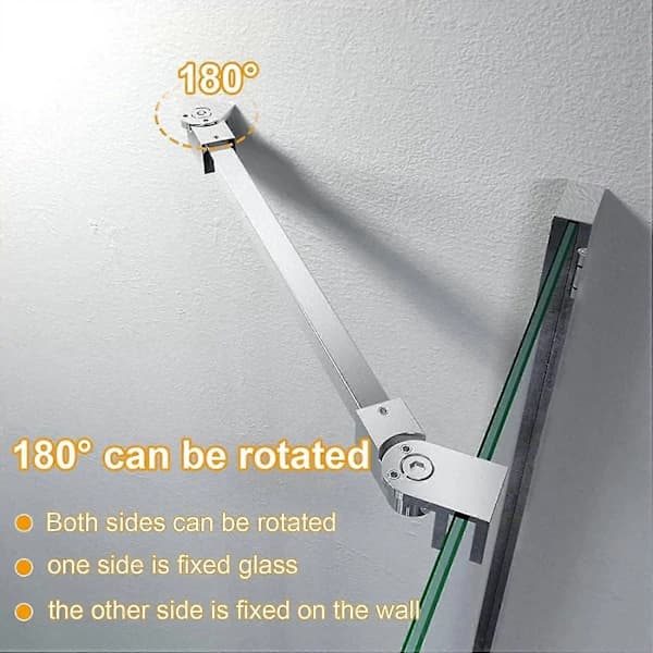 40 cm støttearm i rustfrit stål til bruseglas, rammeløs fast panel til brusekabinedøre til vådrum, væg-til-glas støttearm til 8 mm-12 m[co]