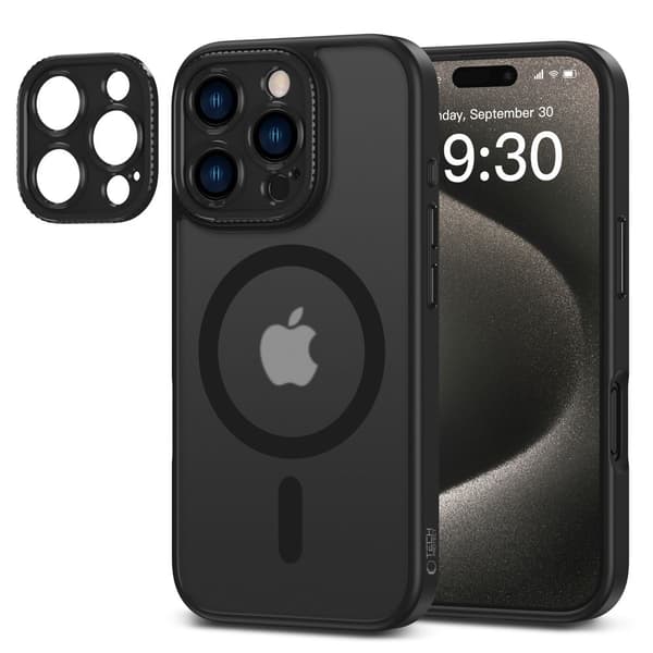 Tech-Protect iPhone 16 Pro Deksel MagSafe MagCam Matt Svart 70