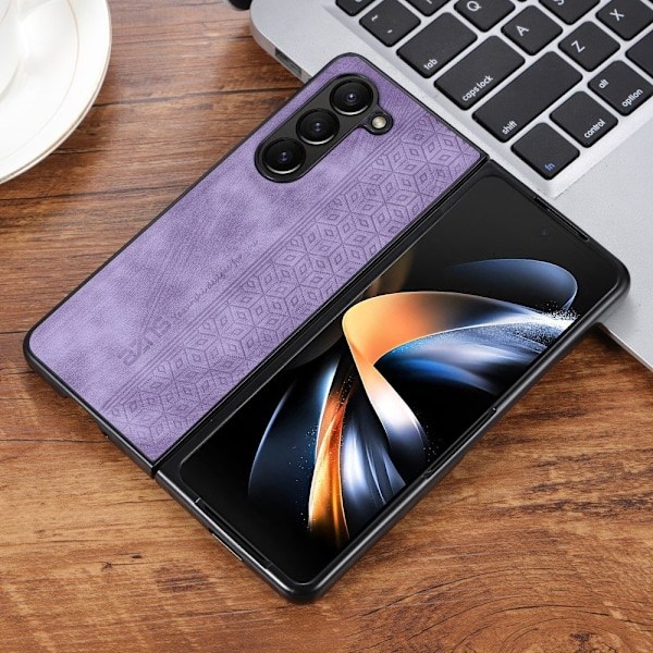 AZNS Galaxy Z Fold 5 Skal Med Tryck Lila