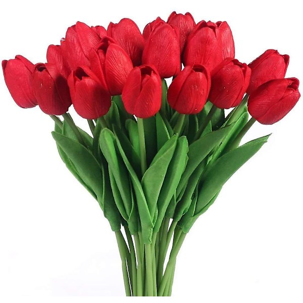 20 stk. Pu Real Touch Latex Kunstige Tulipaner Falske Tulipaner Blomsterbuketter Blomsteroppsats Til Hom