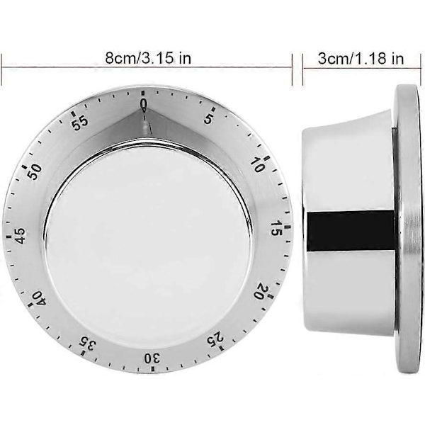 Professional Manual Timer, 60 Minute Mechanical Kitchen Timer With Magnetic Base, Countdown Cooking Baking Time Tool, Loud Alarm Sound
