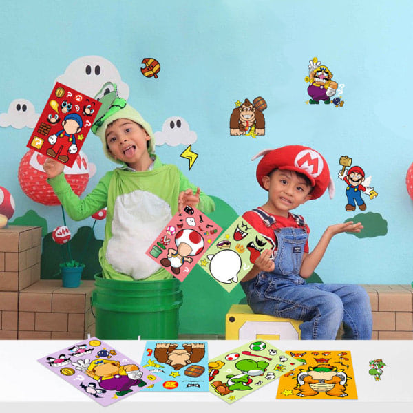 Mario-klistremerker Super Mario DIY Klistremerker for ansikt