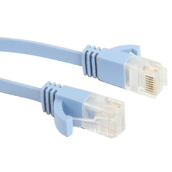 Cat6 Ultra-tunn platt Ethernet-nätverkskabel, längd: 10 m (babyblå)