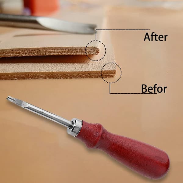 2 Pieces Leather Edge Skiving Beveler Craft Keen Edge Cutting Tool 2#+4# 2#+4#