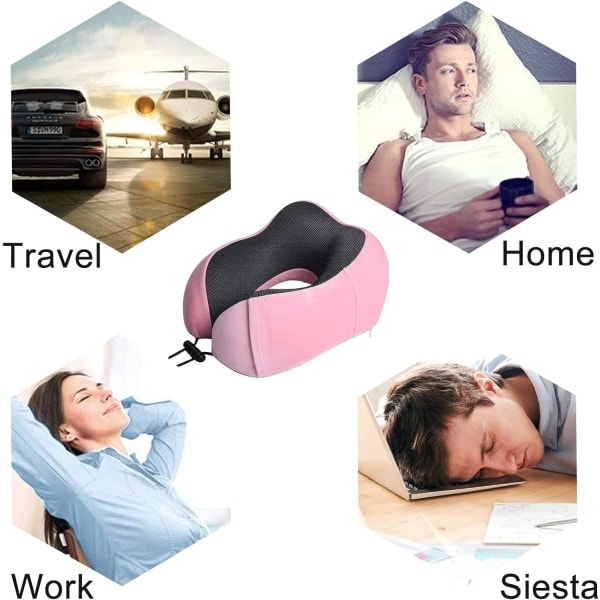 Rejsepude, memoryskum nakkepude til rejser eller flyvning, ergonomisk designet nakkestøtte