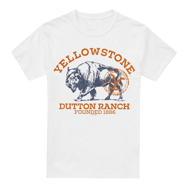 Yellowstone Herr Dutton Ranch Buffalo T-Shirt L Hvid L