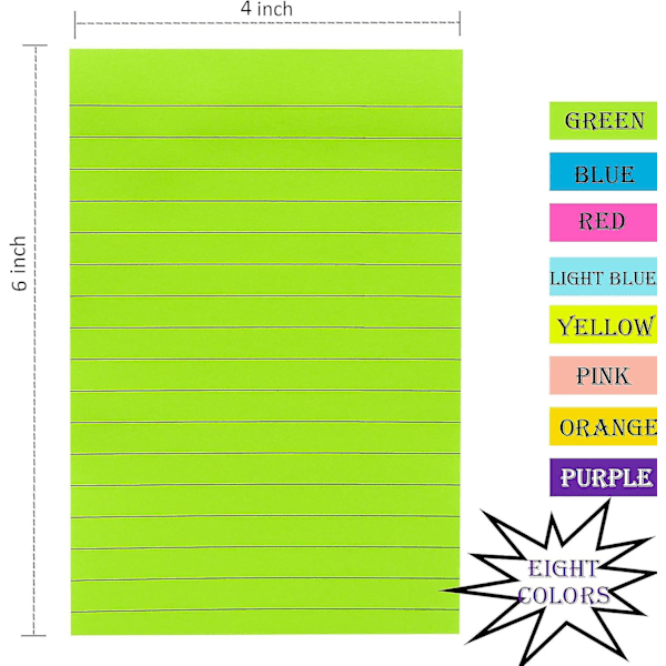 Fodrade självhäftande lappar - 8 färger självhäftande fyrkantiga lappar