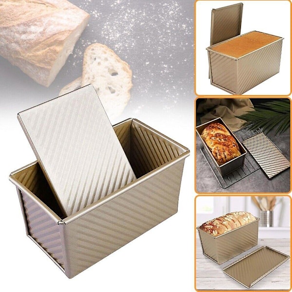 Brödform med lock Non-Stick Bakform Bröd Toastform Aluminium Korrugerad