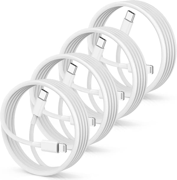 (4 kpl) USB-C–Lightning-kaapeli iPhone 12/13/14 20W vi 2 meter