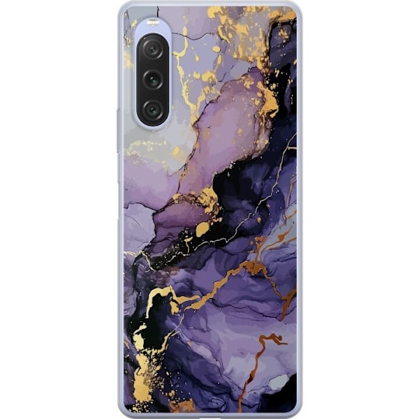 Sony Xperia 10 V Läpinäkyvä Kuori Lila Marmor