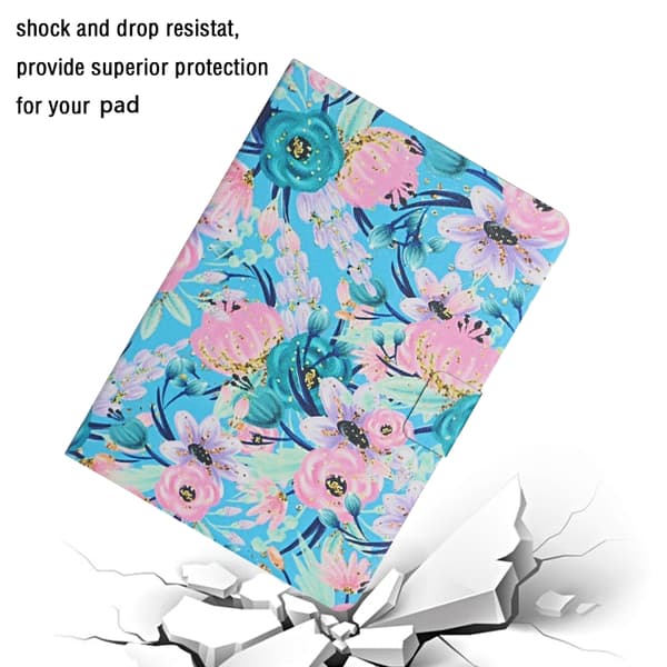 iPad 11 11th Gen / 10.9 10th Gen 2022/2025 Leather Case with Solid Color Stitching - Smart Tablet Cover Rosa blomma